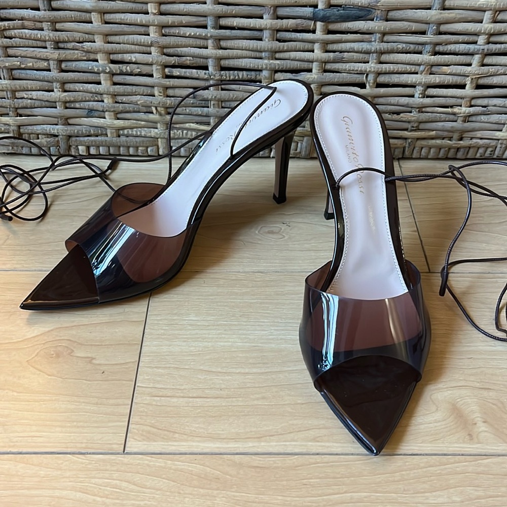 COPY - Gianvito Rossi - Skye 85 ankle-tie PVC sandals